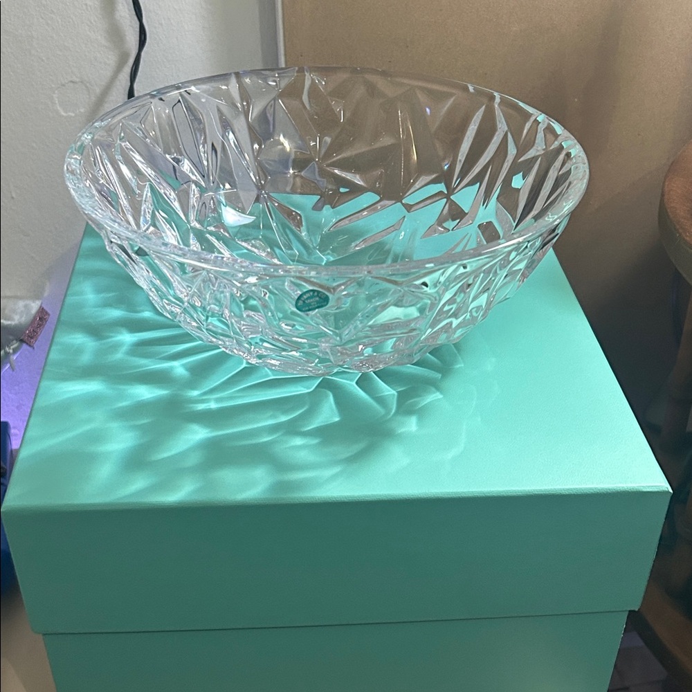 Tiffany & Co. Aqua Cut Crystal Bowl